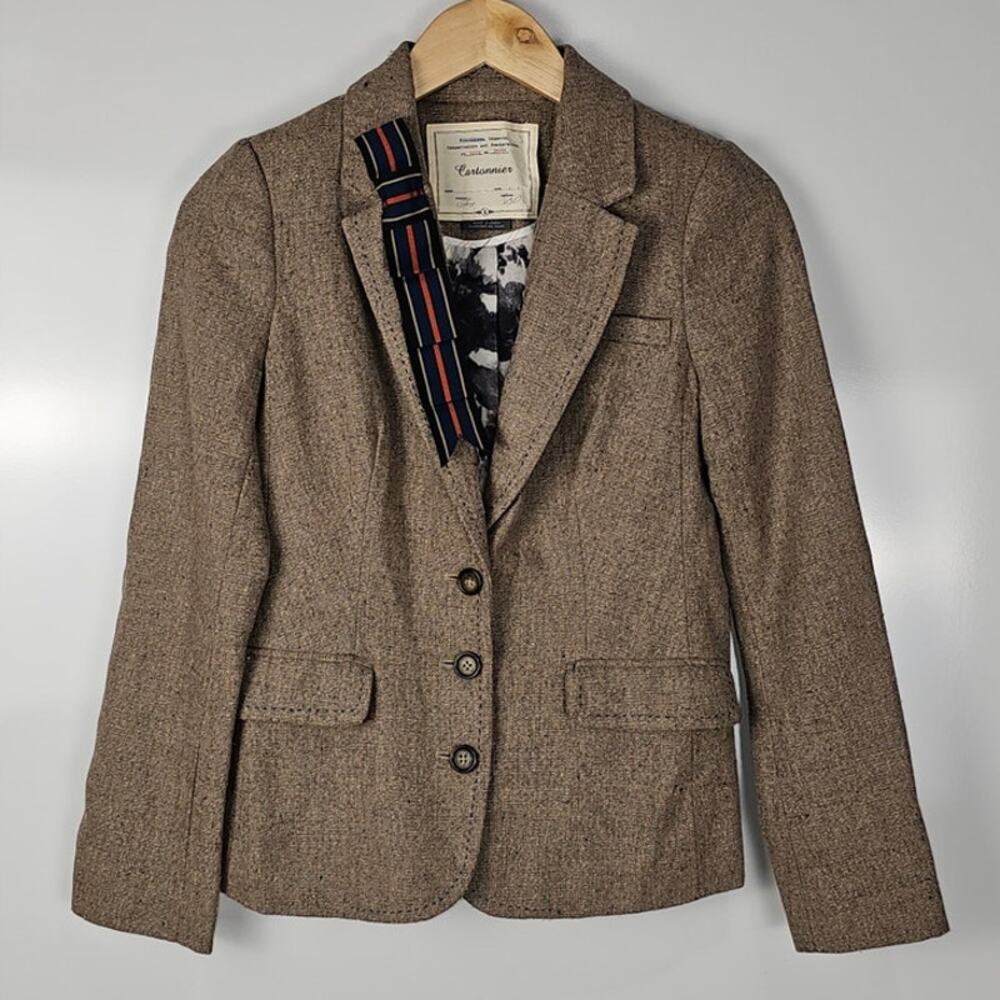 Cartannier blazer womens size 0 , small wool blend